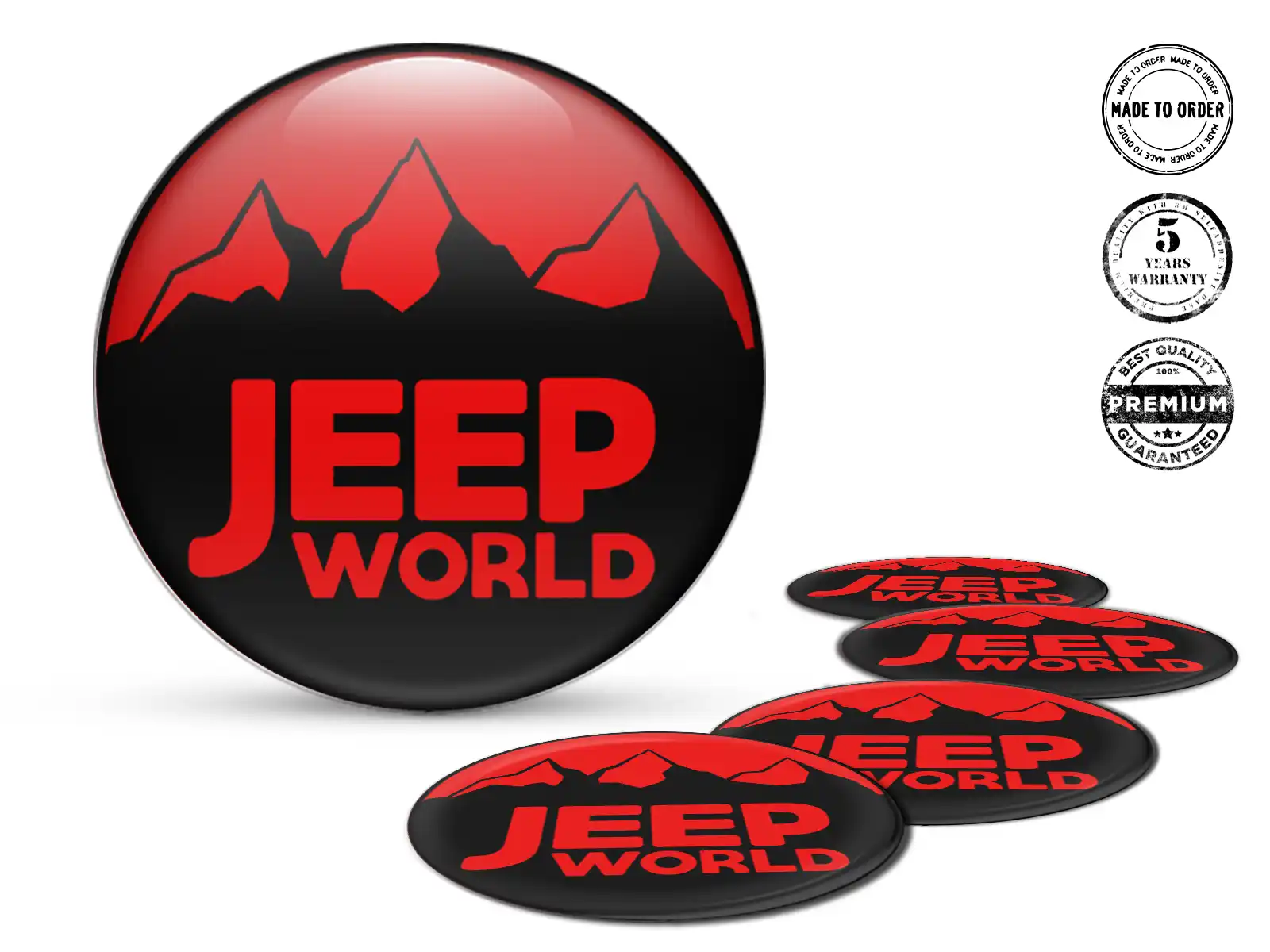 Jeep Style Autocollants Roues Emblèmes Bombés de Qualité